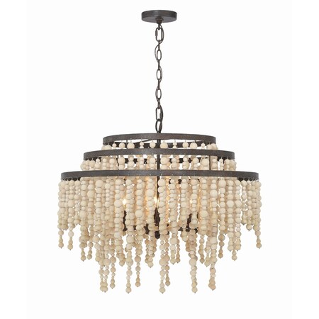 Crystorama Poppy 6 Light Forged Bronze Chandelier POP-A5076-FB